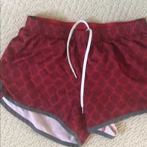 Red sport shorts. Red athletic shorts